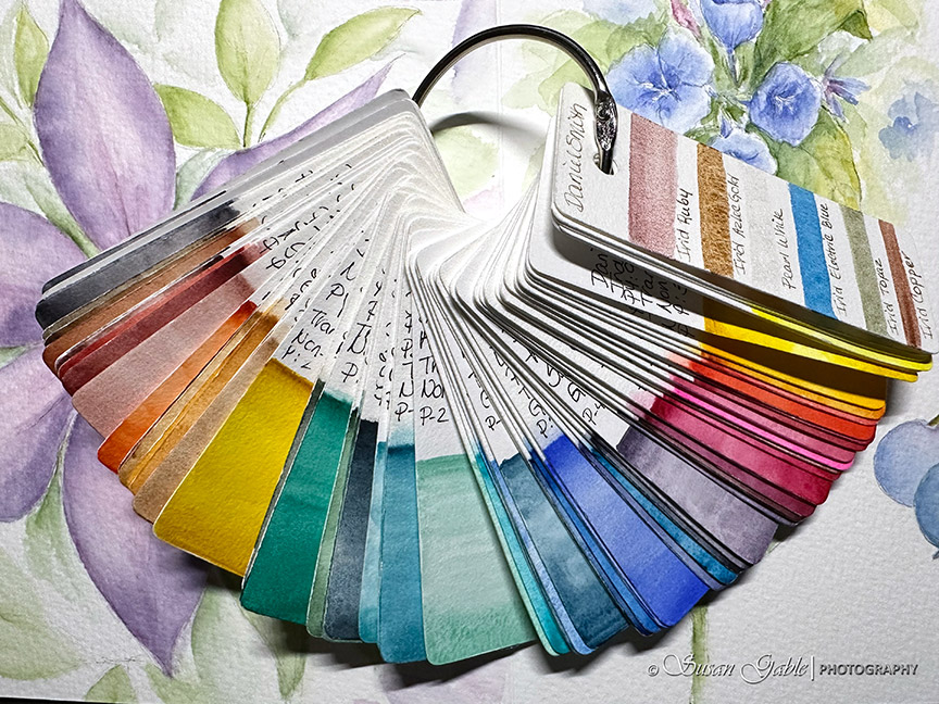 Changing Out Four Colors in My Watercolor Palette & My Swatch Cards